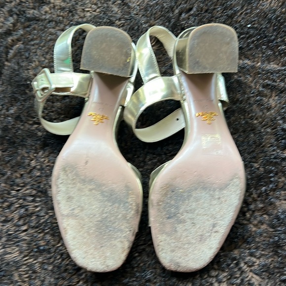 PRADA - Metallic Leather Sandals Size: 12 | IT 42 - Picture 6 of 12